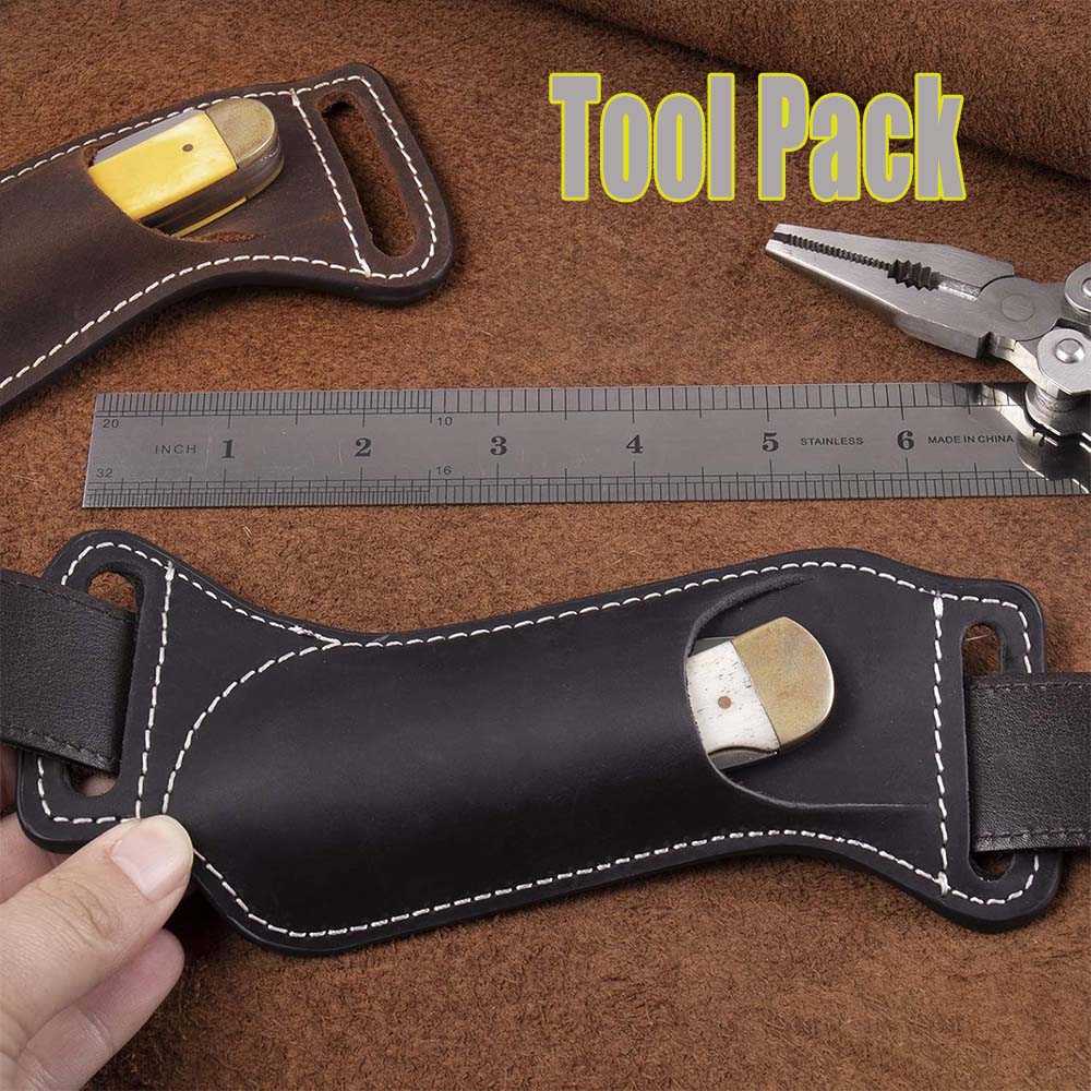 Leather Edc. Carry Pouch - Outdoor Gear Belt Carry EDC Folding