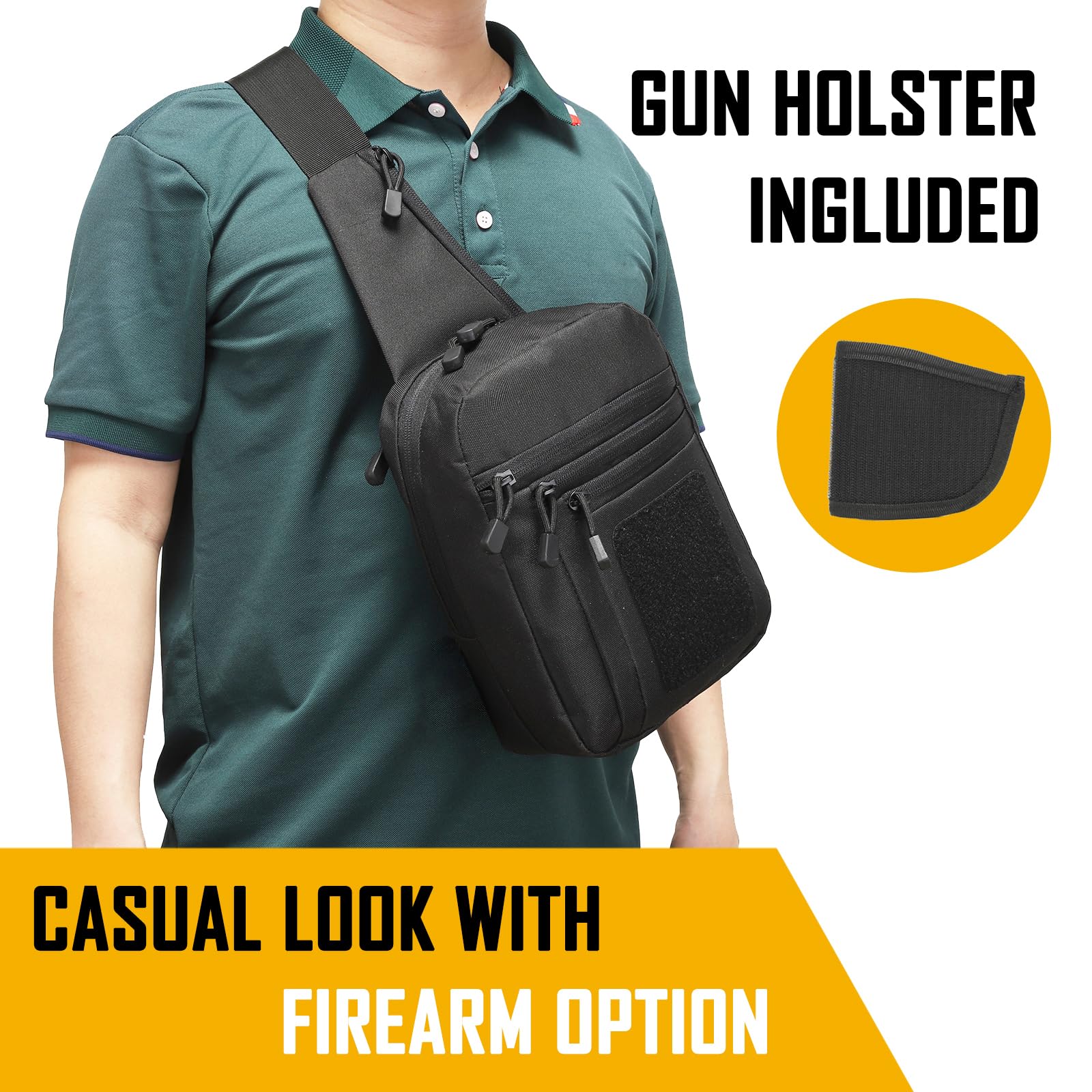 Edc Carry For Men - Concealed Carry Crossbody Bag for Men,