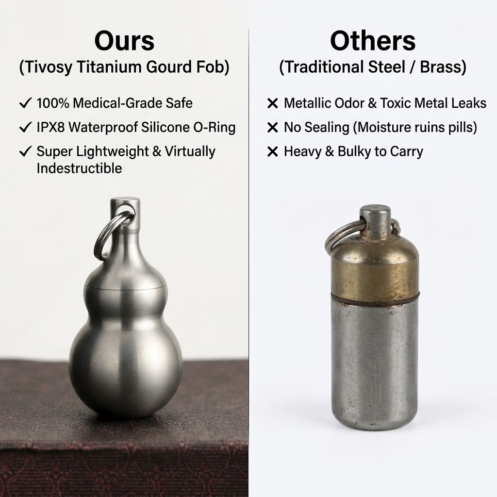 Tivosy Pure Titanium Lucky Gou - Pill Fob Capsule review and price