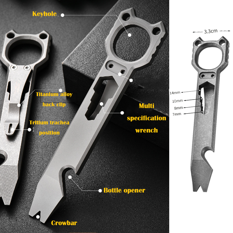 EDC Multifunctional Tool Titan - Titanium Pry Bar review and price