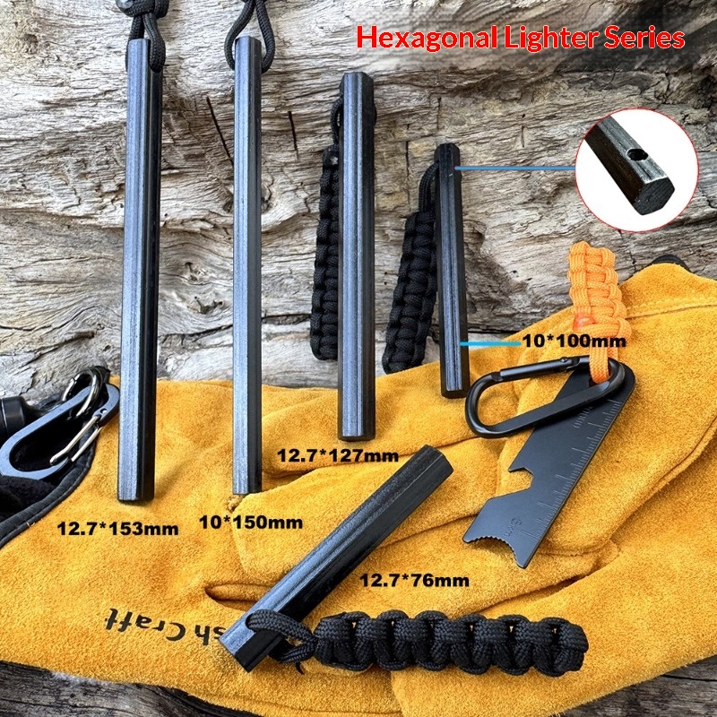 Hand Woven Rope Hexagonal Flin - Ferro Rod Striker review and price